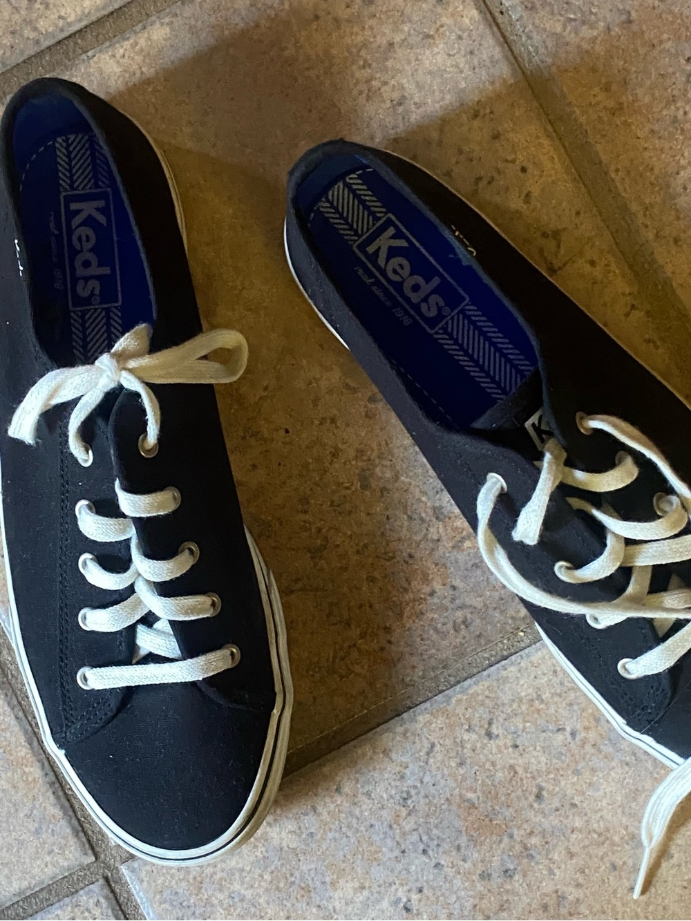 Keds Black Canvas Sneakers with White Laces